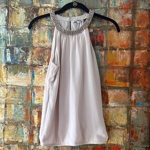 Express Beaded Halter Camisole - Beige